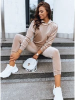 Dámský béžový velurový komplet SO COMFY FashionStreet AY0883 Dámský béžový velurový komplet SO COMFY FashionStreet AY0883
