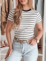 Dámské základní pruhované tričko LINESS white FashionStreet RY2818