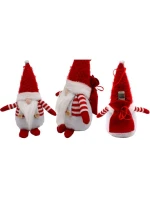 DEKORATIVNÍ SANTA CLAUS S DÁRKOVOU TAŠKOU 25CM BÍLÝ