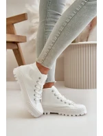 Dámské Tenisky S Kotníkovou Šněrovací Big Star OO274009 Bílé