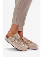 Zdobené Klapky Na Platformě Béžové Terfitra