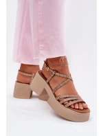 Dámské kožené sandály Maciejka 06990-25 zlaté