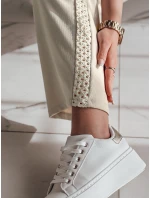 Dámské široké žebrované kalhoty LUXEEN moka FashionStreet UY2520 Dámské široké žebrované kalhoty LUXEEN moka FashionStreet UY2520