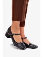 Dámské lodičky na sloupek podpatku 77-554 Černá - C.M Paris Dámské lodičky na sloupek podpatku 77-554 Černá - C.M Paris