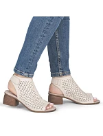 Remonte béžové Remonte dámské kožené sandály Rieker R8777-60 Remonte béžové Remonte dámské kožené sandály Rieker R8777-60