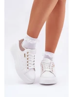 Dámské Sneakersy Na Platformě Eko Kůže Bílé Lelandine