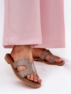 Zazoo 40326 Dámské sandály s ozdobnými výřezy tmavě béžové