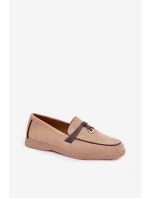 Dámské mokasíny (loafersy) z eko semiše Darwen – béžové