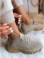 Dámské ponožkové tenisky ZY0345 khaki - FashionStreet Dámské ponožkové tenisky ZY0345 khaki - FashionStreet