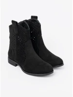 Výborné dámské kotníčkové boty černé bez podpatku Výborné dámské kotníčkové boty černé bez podpatku