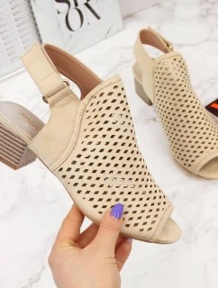 Dámské vestavěné ažurové sandály béžové Sabatina