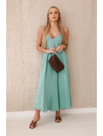 Mušelínové šaty na ramínka tmavá máta Mušelínové šaty na ramínka tmavá máta