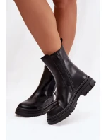 Dámské zateplené chelsea boty (štyblety) Solenne – černé