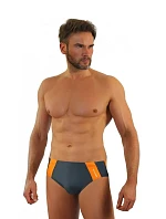 Pánské slipové plavky 447 šedo-oranžové - Sesto Senso