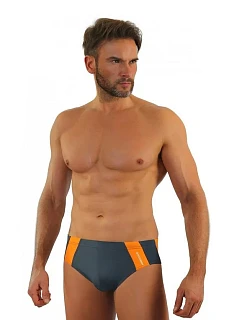 Pánské slipové plavky 447 šedo-oranžové - Sesto Senso