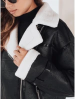 Dámská bunda z ovčí kůže černá FashionStreet TY5125