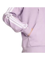 Dámská fleecová mikina adidas Essentials 3-Stripes s kapucí a zipem fialová JY3080