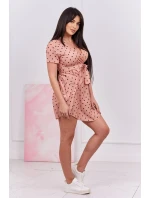 Tmavě meruňkové puntíkované šaty Tmavě meruňkové puntíkované šaty