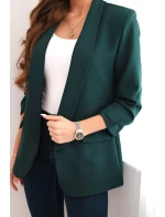 Dámská sako bez zapínání s podšívkou S/M tmavě zelená