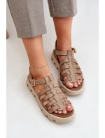 Kožené dámské sandály Zazoo 3695 béžové