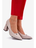 Elegantní Lodičky Na Podpatku Vinceza 62224 Šedé