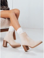 Dámské semišové béžové kozačky FashionStreet ZY1248 Dámské semišové béžové kozačky FashionStreet ZY1248