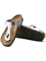 Dámské žabky Birkenstock Gizeh Birko-Flor silver regular wide (0043851) dámské Dámské žabky Birkenstock Gizeh Birko-Flor silver regular wide (0043851) dámské