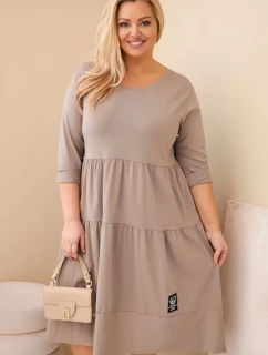 Dámská bavlněná sukni Plus Size s volány a ohrnutým rukávem fango