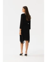 S354 Vrstvené šifonové šaty - černé S354 Vrstvené šifonové šaty - černé