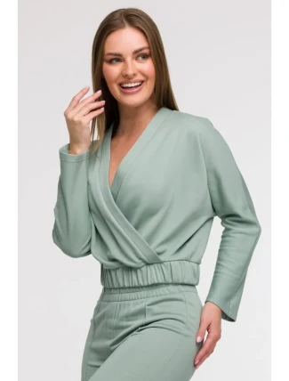 B292 Zavinovací mikina - mátová