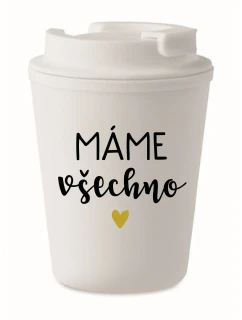 MÁME VŠECHNO - bílý termohrnek 300 ml