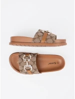 Krásné  nazouváky dámské hnědé na plochém podpatku