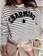 Dámský pruhovaný svetr AURORA navy blue FashionStreet MY2071