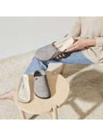 Pánské/dámské zateplené pantofle Birkenstock Zermatt Light Gray z vlněné plsti regular wide (1015092)