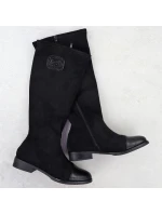 Dámské černé semišové kozačky M.Daszynski MR2251-19