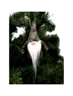 DEKORATIVNÍ PŘÍVĚSEK SANTA S ÚCHYTY 11CM ZELENÝ