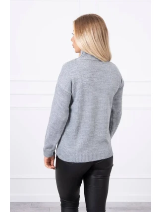 Poloviční svetr s rolákem šedý