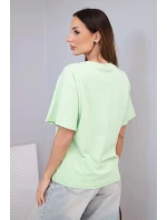 Dámská bavlněná basic halenka s krátkým rukávem jablková Dámská bavlněná basic halenka s krátkým rukávem jablková