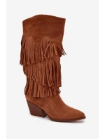 Zateplené Kobyly Dívčí Kobyly S Fringingem Camel Brivina Zateplené Kobyly Dívčí Kobyly S Fringingem Camel Brivina