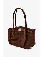 Shopper kabelka z eko semiše čokoládová Elleea