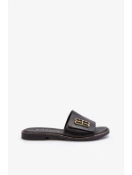 Zazoo Elegantní dámské kožené pantofle , černé