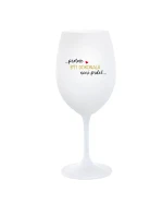 ...PROTOŽE BÝT DOKONALÁ NENÍ PRDEL... - bílá sklenice na víno 350 ml ...PROTOŽE BÝT DOKONALÁ NENÍ PRDEL... - bílá sklenice na víno 350 ml