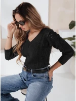 DARIA dámský svetr černý FashionStreet MY1722