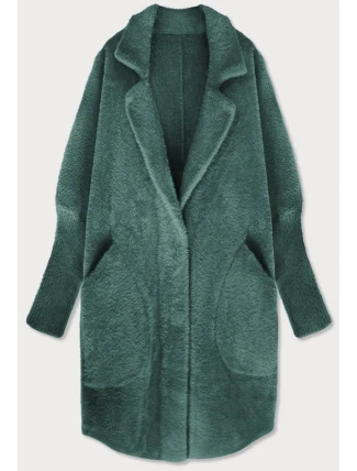 Vlněný přehoz přes oblečení typu "alpaka" ve smaragdové barvě (7108)