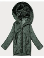 Lekka kurtka damska pikowana z kapturem Goodlookin khaki (B8588-11)