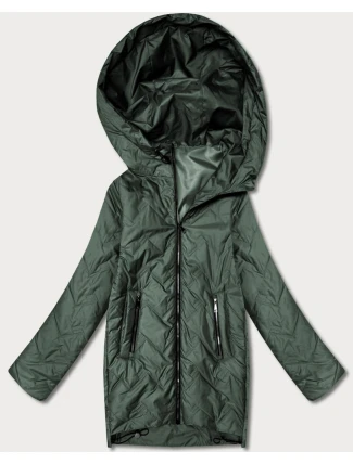 Lekka kurtka damska pikowana z kapturem Goodlookin khaki (B8588-11)