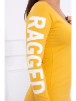 Otrhané šaty hořčicové barvy