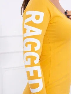 Otrhané šaty hořčicové barvy