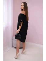 Šaty svázané na rukávech černé Šaty svázané na rukávech černé