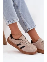 Semišové dámské tenisky na platformě béžové Elivienne